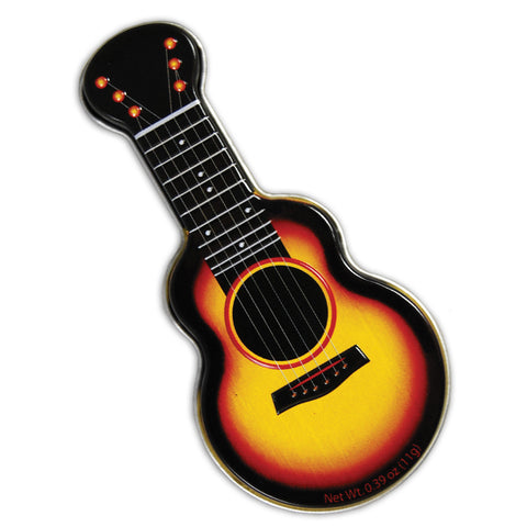 Yellow Acoustic Guitar Shaped Tin - MTR4036F