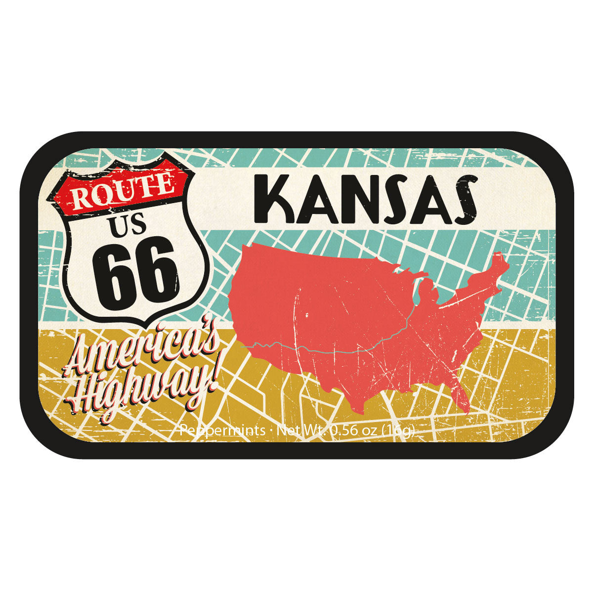 Route 66 Map Kansas - 1290S