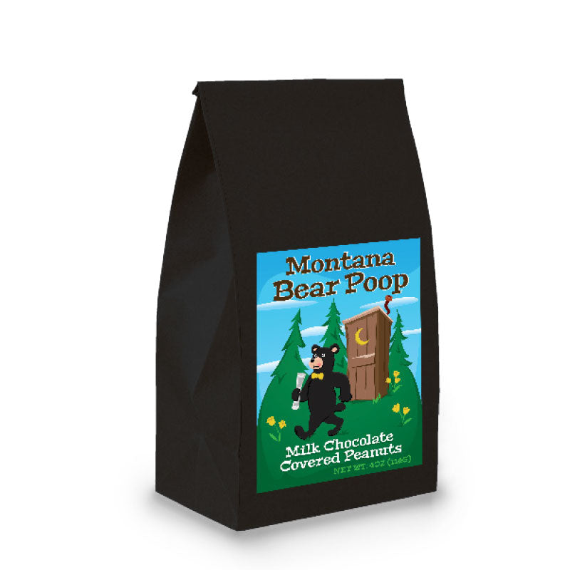 Black Poop Bag with Milk Chocolate Covered Peanuts