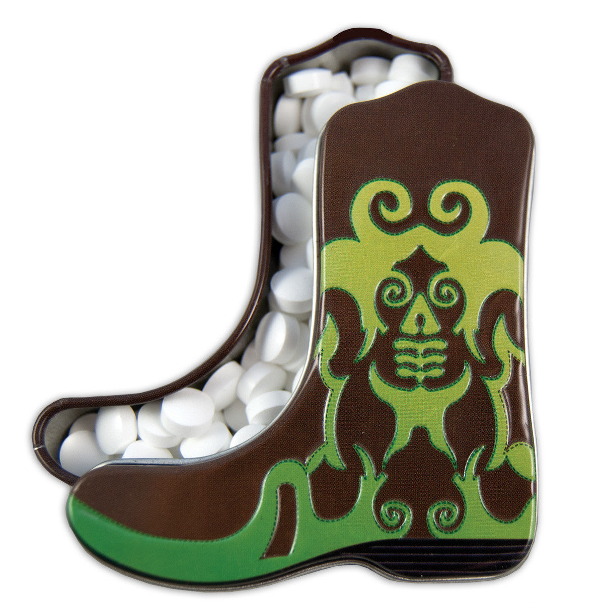 Green Cowboy Boot Shaped Tin - MTR5004F | AmuseMints Sweets and Snacks ...